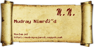 Mudray Nimród névjegykártya